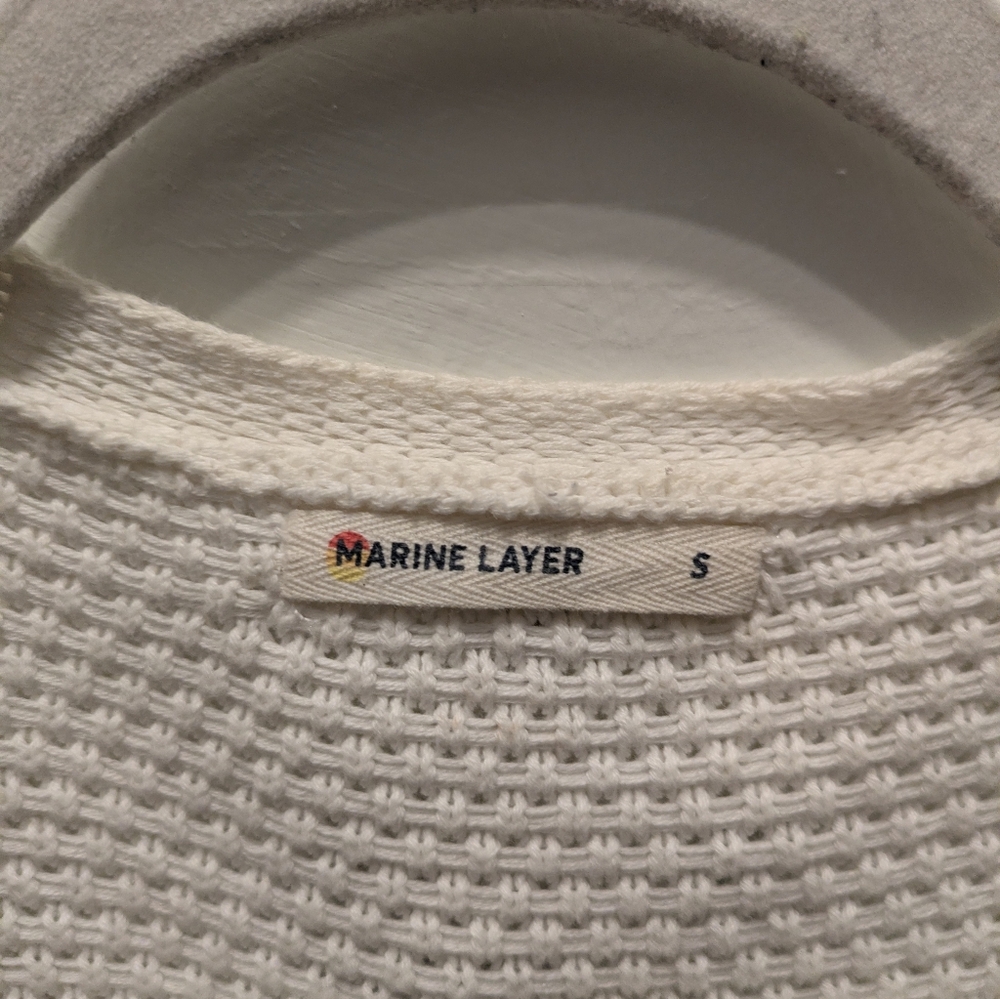 Marine Layer Catalina Cardigan White Open-Front Sweater - Picture 4 of 5